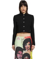 Versace - Double Wool Crop Jacket - Lyst