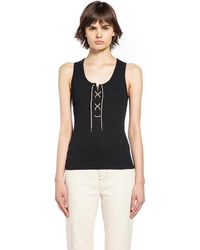 Burberry - Lace-Up Cotton Tank Top - Lyst