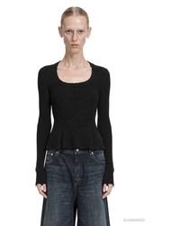 Alaïa - Ribbed Peplum Top - Lyst