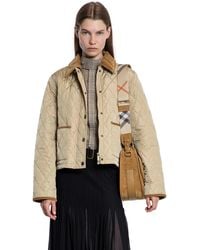 Burberry - Cropped Quilted Nylon Jacket - Lyst