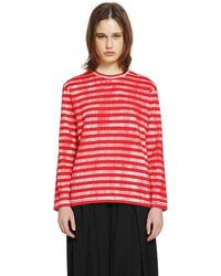 Comme des Garçons - Striped Cotton Jersey Long Sleeve T-Shirt - Lyst