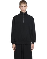 Comoli - Wool Half-Zip Knit Sweater - Lyst