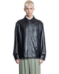 Loewe - Leather Shirt Jacket - Lyst