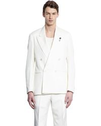 Lardini - Viscose Twill Double-Breasted Blazer - Lyst