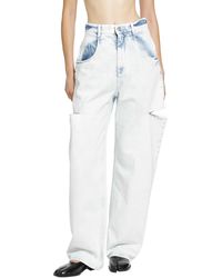Maison Margiela - Bleached Cut-Out Jeans - Lyst