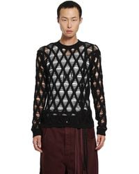 Ann Demeulemeester - Carlos Diamond Stitch Sweater - Lyst