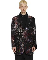 Yohji Yamamoto - Stained Glass Printed Message Blazer - Lyst