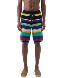 Laneus - Striped Crochet Knit Shorts - Lyst