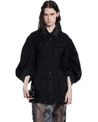 Simone Rocha - Embellished Sculpted Short Denim Jacket - Lyst