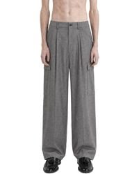 Giorgio Armani - Wool Cashmere Denim-Effect Cargo Pants - Lyst