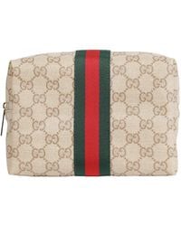 Gucci - Coated Gg Canvas And Web Cosmetics Case - Lyst