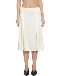 Jil Sander - Envers Satin Pleated Skirt - Lyst