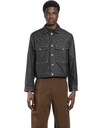 Lemaire - Trucker Denim Jacket With Studs - Lyst