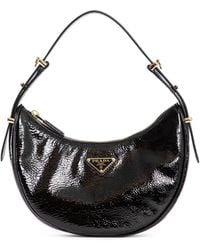 Prada - Arqué Naplak Patent Leather Shoulder Bag - Lyst