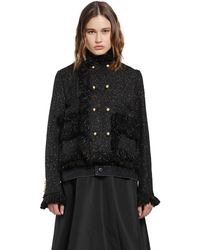 Sacai - Nep Tweed X Denim Jacket - Lyst