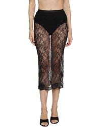Valentino - Lace Midi Skirt - Lyst