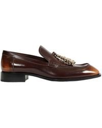 Loewe - Edge Hand-Brushed Leather Loafers - Lyst