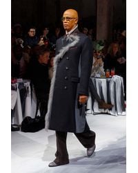 Marni - Wool Felt Coat With Fur Trim - Lyst