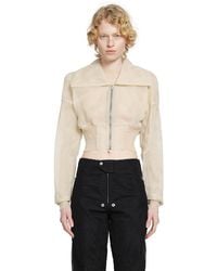 Rick Owens - Dracucollar Cropped Bomber Jacket - Lyst