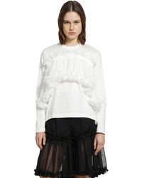 Noir Kei Ninomiya - Tulle Long Sleeve T-Shirt - Lyst
