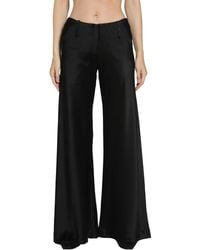 Yehuafan - Satin Wide-Leg Trousers - Lyst