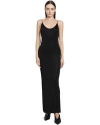 Saint Laurent - Knit Cassandre Chain Backless Dress - Lyst