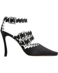 Manolo Blahnik - Sumba 105 Satin Ankle Strap Pumps - Lyst