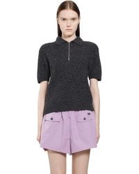 Prada - Wool Cashmere Knit Polo - Lyst