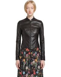 Gucci - Light Stretch Leather Zip Jacket - Lyst