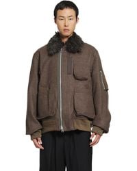 Sacai - Wool Melton Blouson Jacket - Lyst