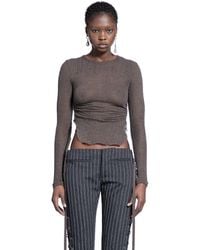Ann Demeulemeester - Oke Long Sleeve Crop Top - Lyst