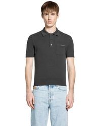 Gucci - Wool Cashmere Rib-Knit Polo Shirt - Lyst