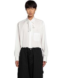 Yohji Yamamoto - 100/Broad Switching Blouse With Bowtie - Lyst