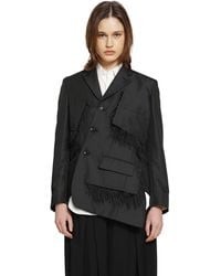 Comme des Garçons - Single-Breasted Blazer With Frayed Trim - Lyst