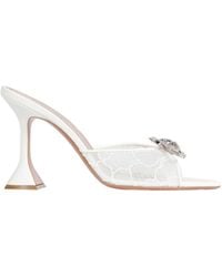 AMINA MUADDI - 95Mm Signature Heel With Embellished Bow Accessory - Lyst