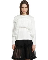 Noir Kei Ninomiya - Tulle Long Sleeve T-Shirt - Lyst