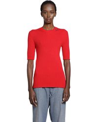 Prada - Rib-Knit Crewneck Top - Lyst