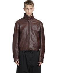 Lemaire - Leather Harrington Jacket - Lyst