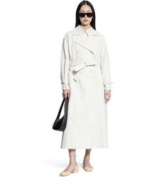 トレンチコート Max Mara Sand Linen Ronco Trench Coat 9021105406013-d-