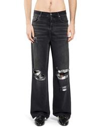 Amiri - Flannel Repair Baggy Jeans - Lyst