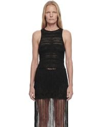 Laneus - Fringed Crochet Knit Top - Lyst