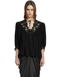 Chloé - Fluid Puff Sleeve Top - Lyst