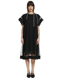 Simone Rocha - Layered Liquid Lace Trim Smock Dress With Embroidery - Lyst