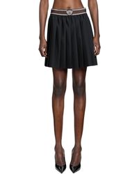 Versace - Pleated Wool-Mohair Mini Skirt - Lyst