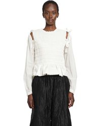 Renli Su - Smocked Cotton Blouse - Lyst