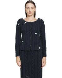 PILLINGS - Embroidered Wool Cardigan - Lyst