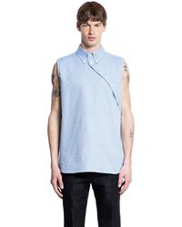 Fendi - Sleeveless Oxford Cotton Shirt - Lyst