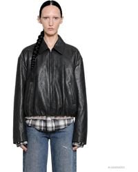 Acne Studios - Leather Bomber Jacket - Lyst