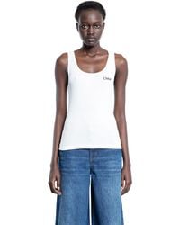 Chloé - Ribbed Jersey Logo Tank Top - Lyst