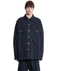 MASTERMIND WORLD - Skull Distressed Denim Shirt - Lyst